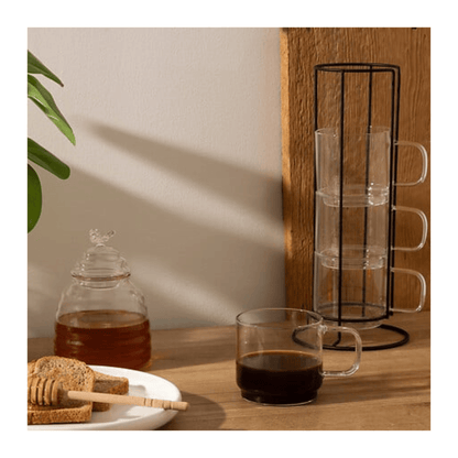 Alpha 55 Rack 4 mugs Mia 30cl verre élégant