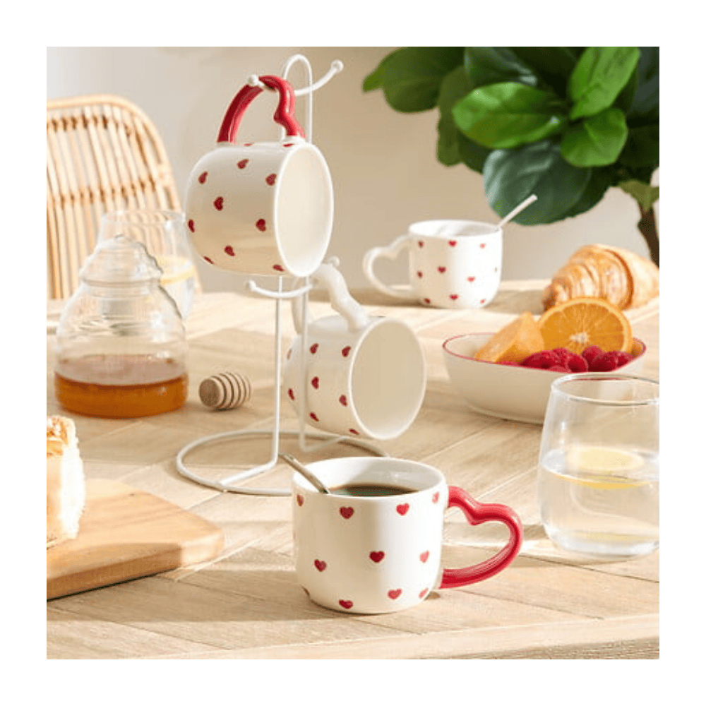 Alpha 55 Rack 4 mugs Valentine 22cl élégant