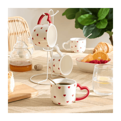 Alpha 55 Rack 4 mugs Valentine 22cl élégant