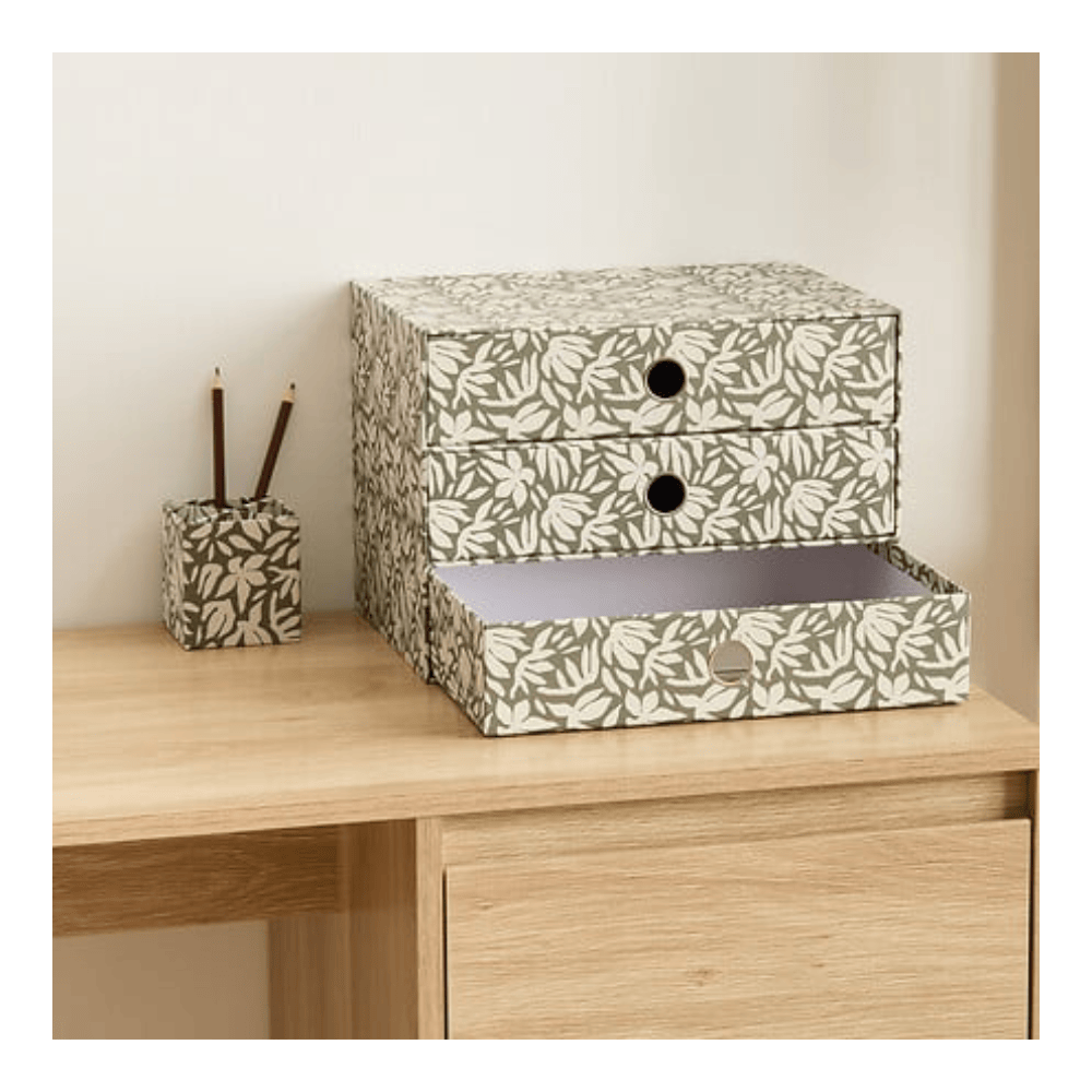 Alpha 55 Rangement de Bureau Floréa 3 Tiroirs en Carton