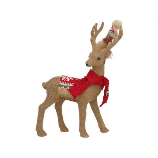 Alpha 55 Renne avec écharpe & bonnet – Décoration de Noël douce