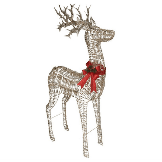 Alpha 55 Renne doré avec nœud rouge 1000 LED – Déco lumineuse Noël