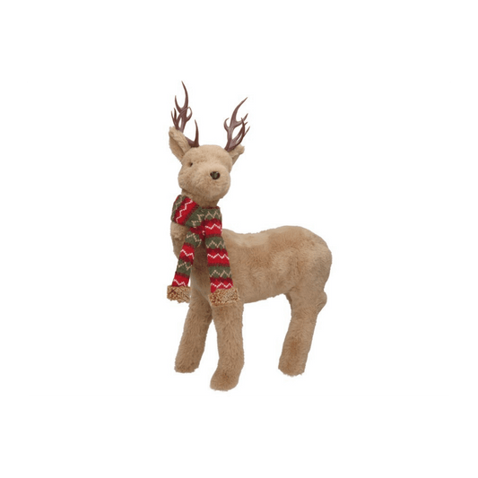 Alpha 55 Renne Marron avec Écharpe – Décoration Noël