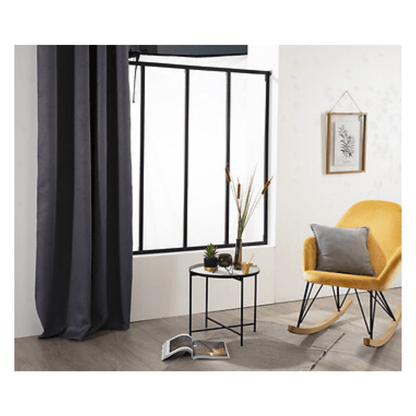 Alpha 55 Rideau Occultant Feuilles 140 x 260 cm Gris Foncé