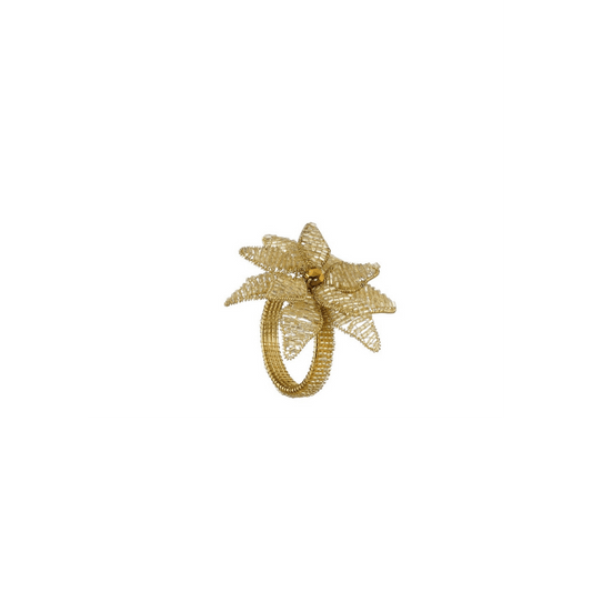 Alpha 55 Rond de Serviette Fleur Doré – Déco Table Chic