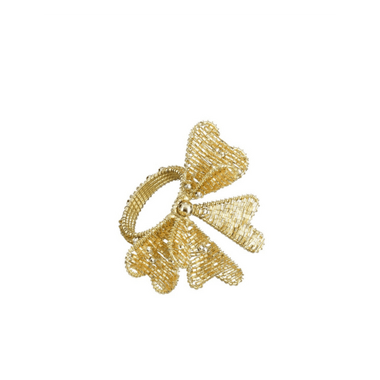 Alpha 55 Rond de Serviette Fleur Doré – Élégance Table