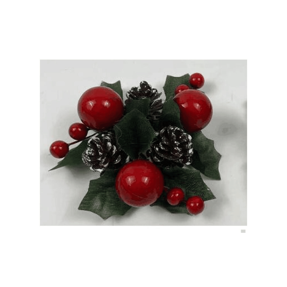 Alpha 55 Rond de serviette pomme de pin & baies – Table de Noël chic