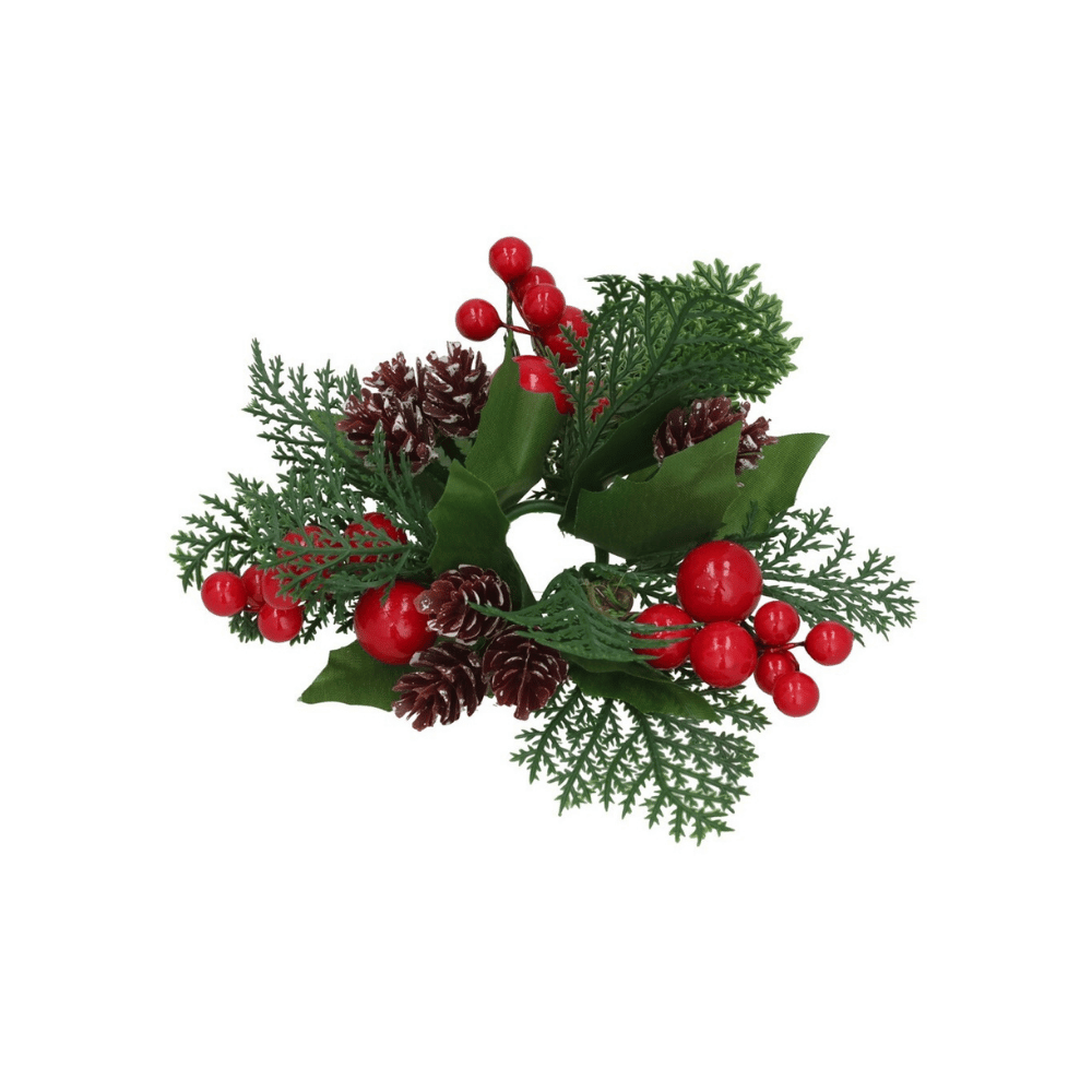 Alpha 55 Rond de serviette pommes de pin & baies – Déco de table Noël