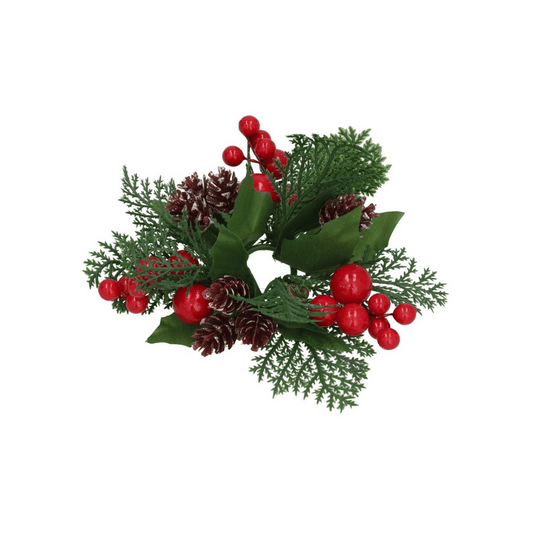 Alpha 55 Rond de serviette pommes de pin & baies – Déco de table Noël