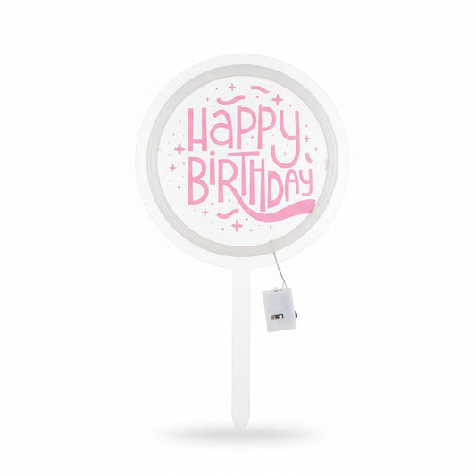 Alpha 55 Rose Déco gâteaux  contour LED Happy Birthday