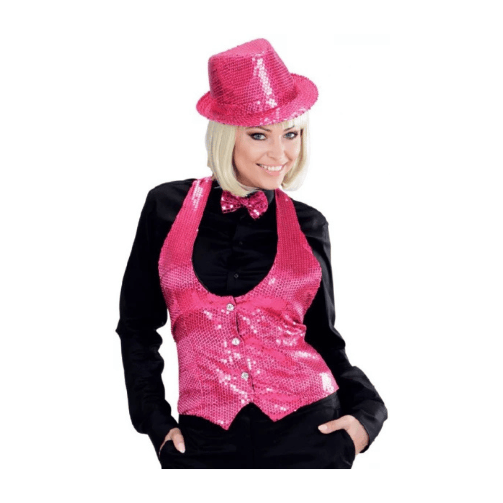 Alpha 55 Rose Gilet à sequins Glamour pour femme