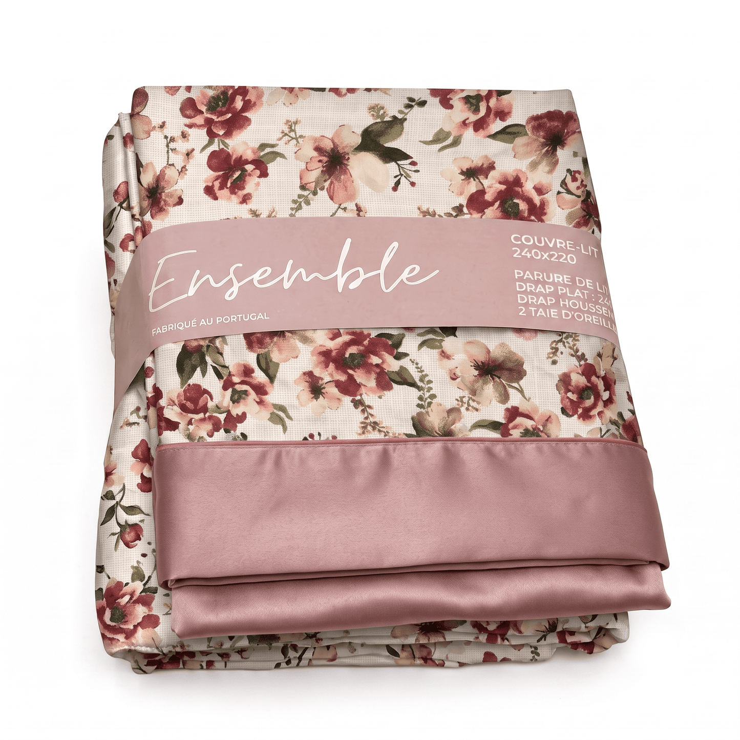 Alpha 55 Rose Parure de Lit + Couvre-lit Gratuit - 5 Pièces