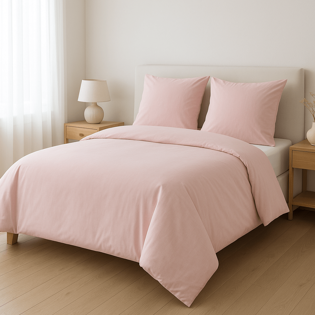 Alpha 55 Rose Parure de lit en coton avec 2 taies d'oreiller