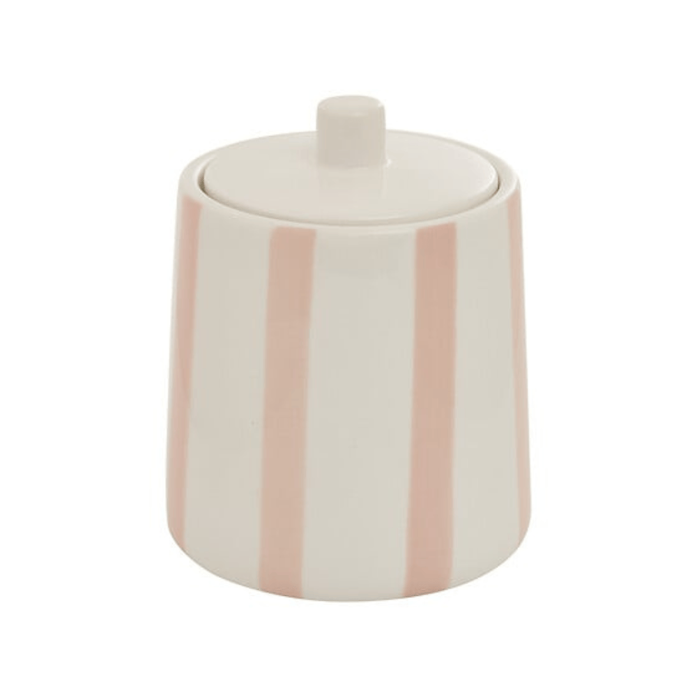 Alpha 55 Rose Pot à cotons Strio en céramique élégant