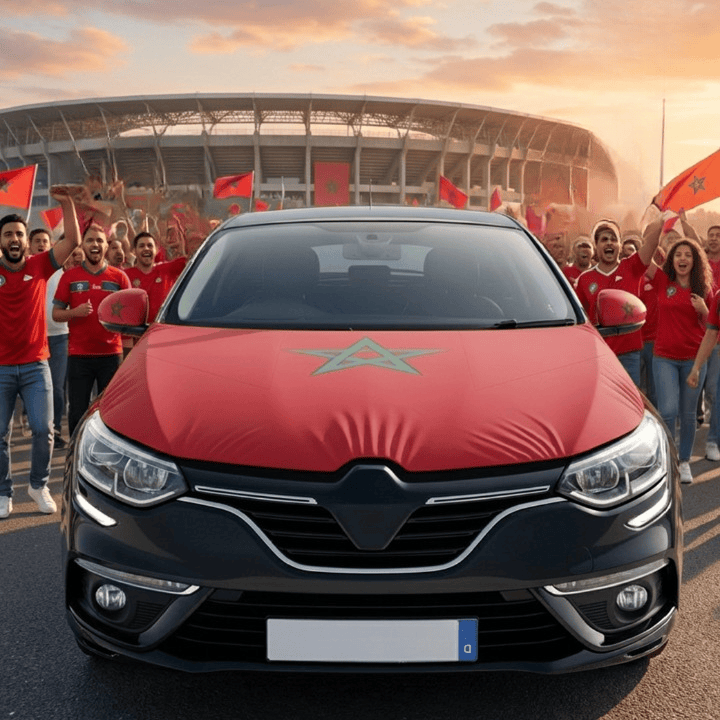 Alpha 55 Rouge Cache capot voiture + 2 housses rétro rouges