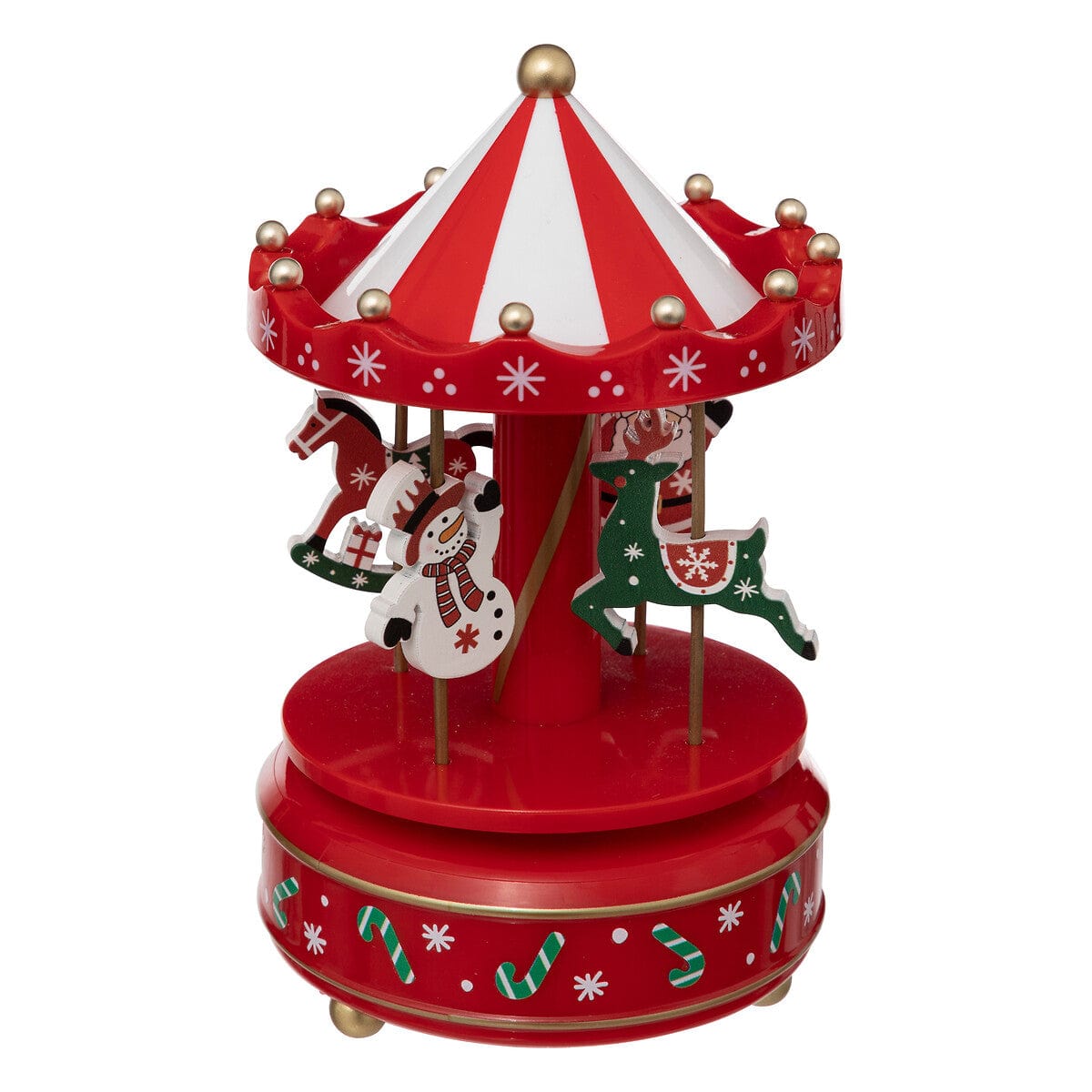 Alpha 55 Rouge Carrousel musical père noël et bonhomme de neige