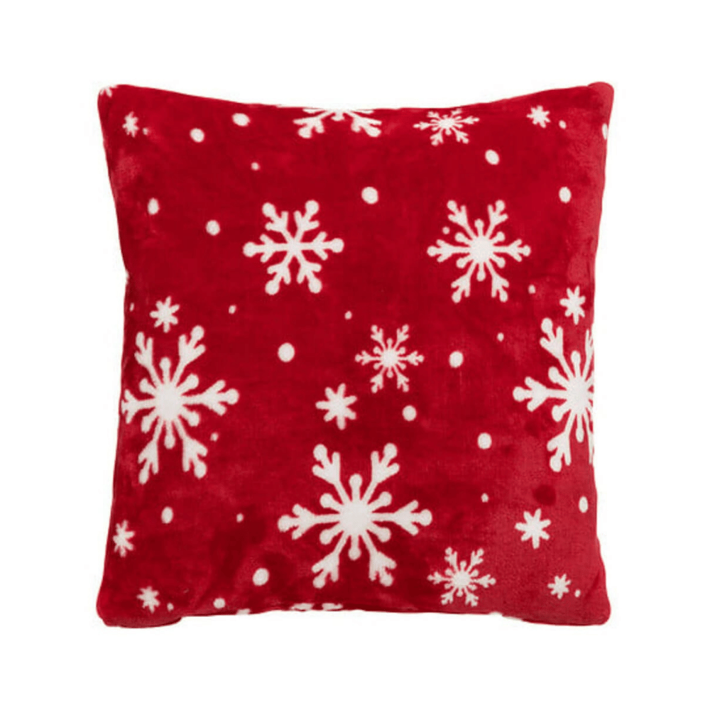 Alpha 55 Rouge Coussin flocon rouge – Déco Noël Alpha55
