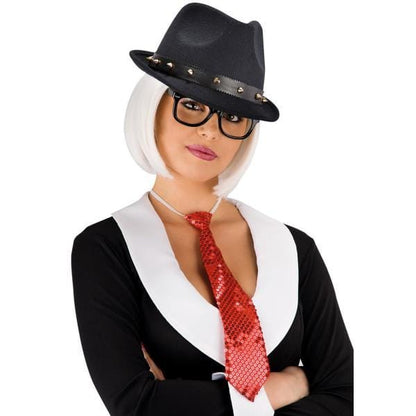 Alpha 55 Rouge Cravate à sequins élégante et festive