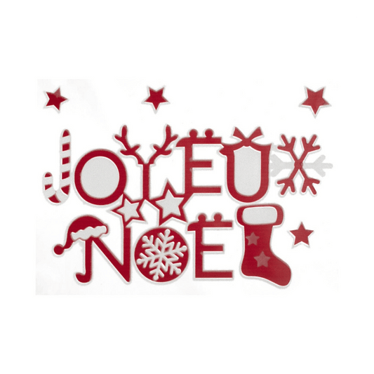 Alpha 55 Rouge Décor floqué "Joyeux Noël" – Décoration murale festive