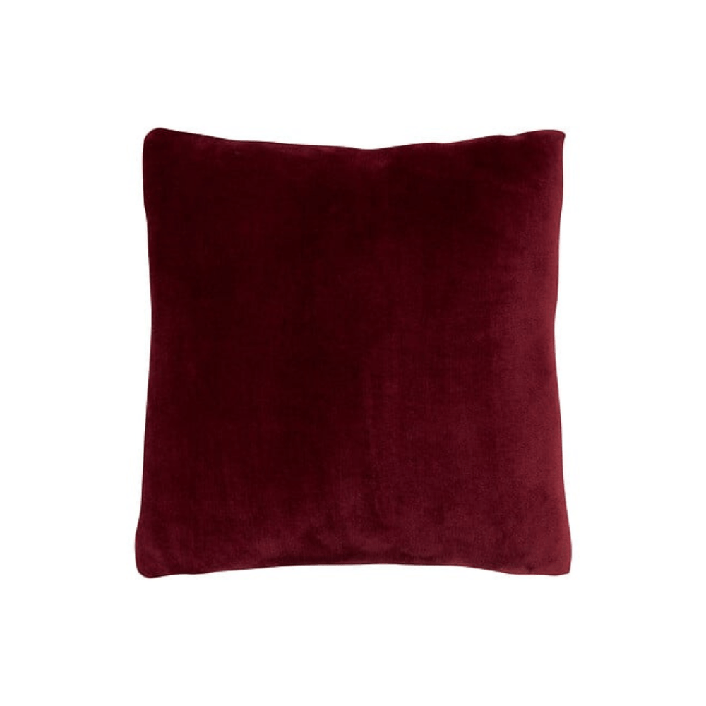 Alpha 55 Rouge Grenat Coussin Flanelle Ollis 38 x 38 cm en Polyester