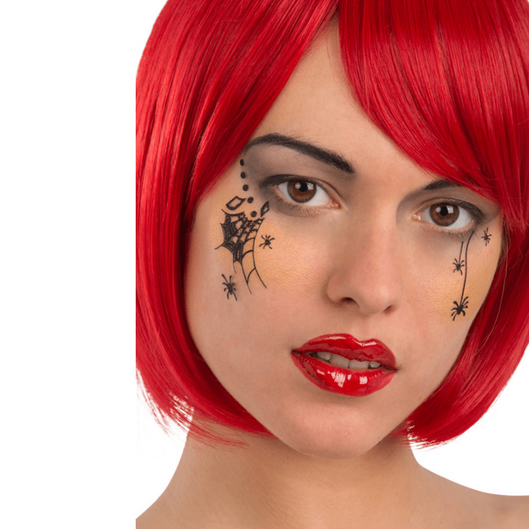 Alpha 55 Rouge Halloween sticker visage araignée