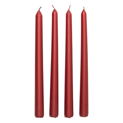 Alpha 55 Rouge Lot de 4 bougies bâton 25 cm – Élégance satinée
