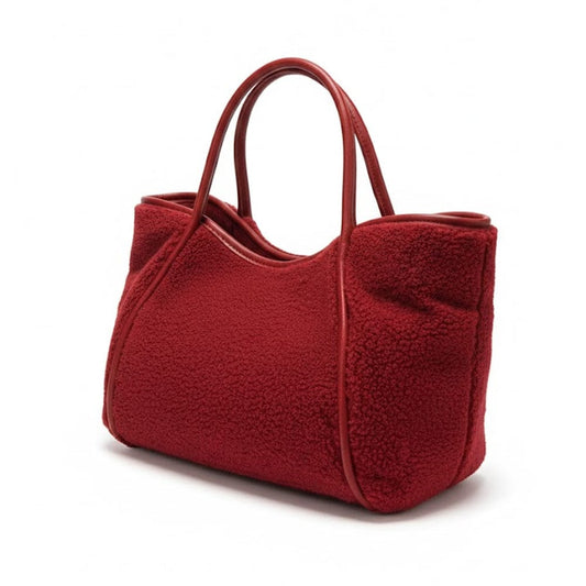 Alpha 55 Rouge Sac à Main en Sherpa – Douceur Cosy