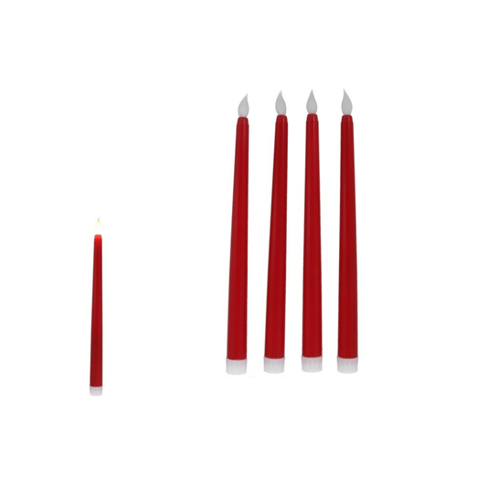 Alpha 55 rouge Set de 4 bougies flambeau LED rouge