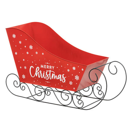 Alpha 55 Rouge Traîneau décoratif en métal 65 cm rouge – Esprit de Noël
