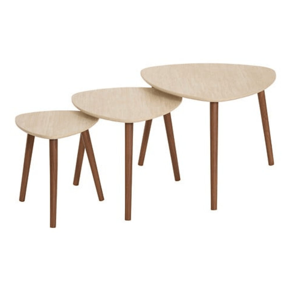 Alpha 55 Sable Lot de 3 Tables Café Mileo Élégantes