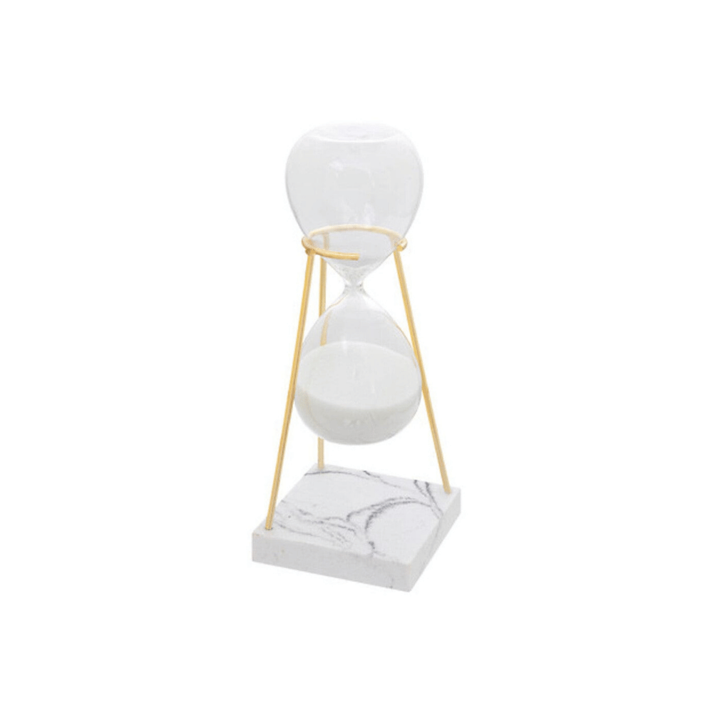 Alpha 55 Sablier en verre avec pied effet marbre