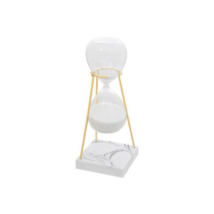 Alpha 55 Sablier en verre avec pied effet marbre