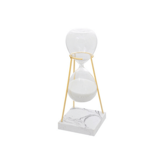 Alpha 55 Sablier en verre avec pied effet marbre