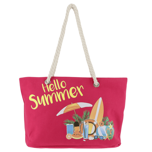 Alpha 55 Sac de plage hello summer 47x30 cm, coloris assortis