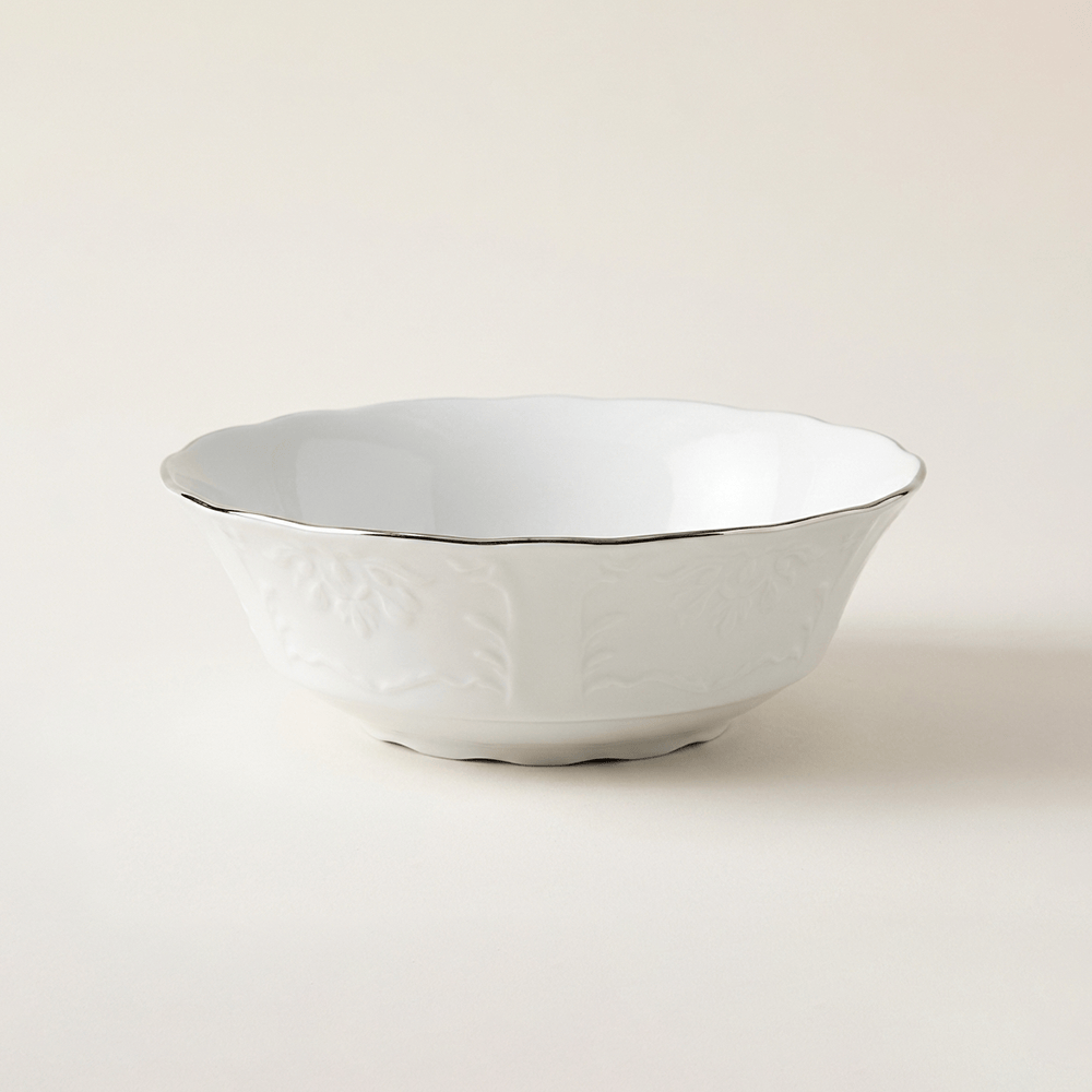 Alpha 55 Saladier en Porcelaine Fil Argent – Élégance & Chic