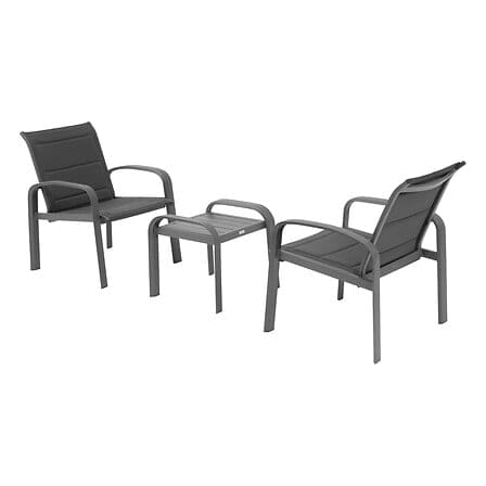 Alpha 55 Salon de jardin en aluminium Elyn 2 places Gris graphite