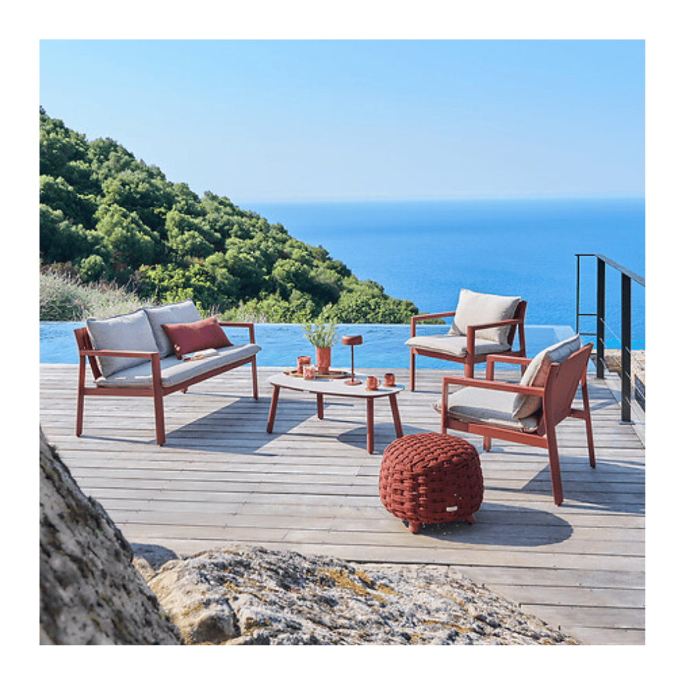 Alpha 55 Salon de jardin Flovia 4 places aluminium acajou