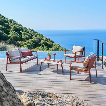 Alpha 55 Salon de jardin Flovia 4 places aluminium acajou