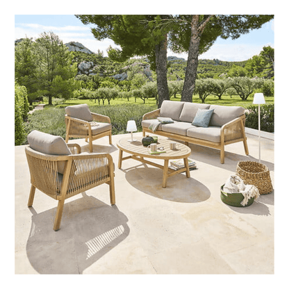 Alpha 55 Salon de jardin Papouasie 5 places acacia extérieur