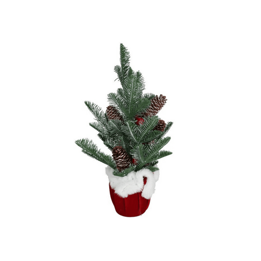 Alpha 55 Sapin de table en pot rouge – Décoration de Noël élégante