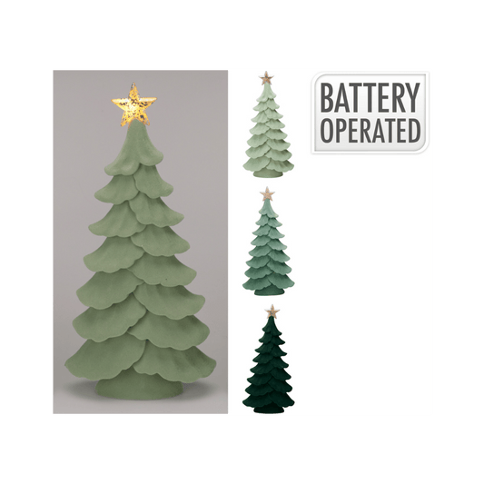 Alpha 55 Sapin de Table en Velours LED – Étoile Lumineuse