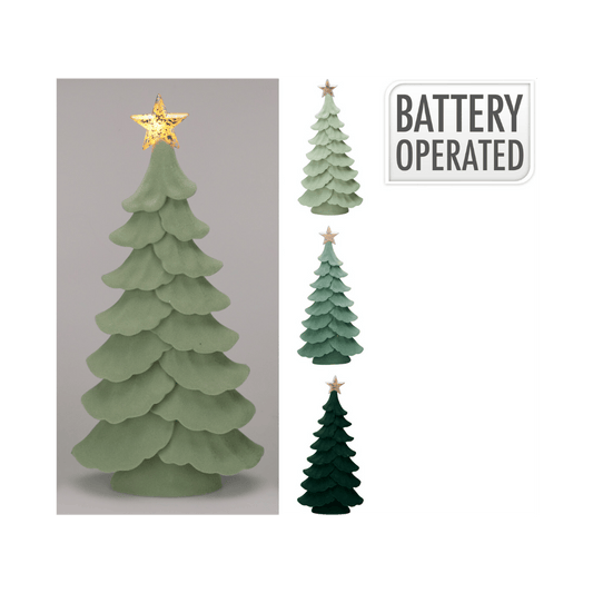 Alpha 55 Sapin de Table en Velours LED – Étoile Lumineuse