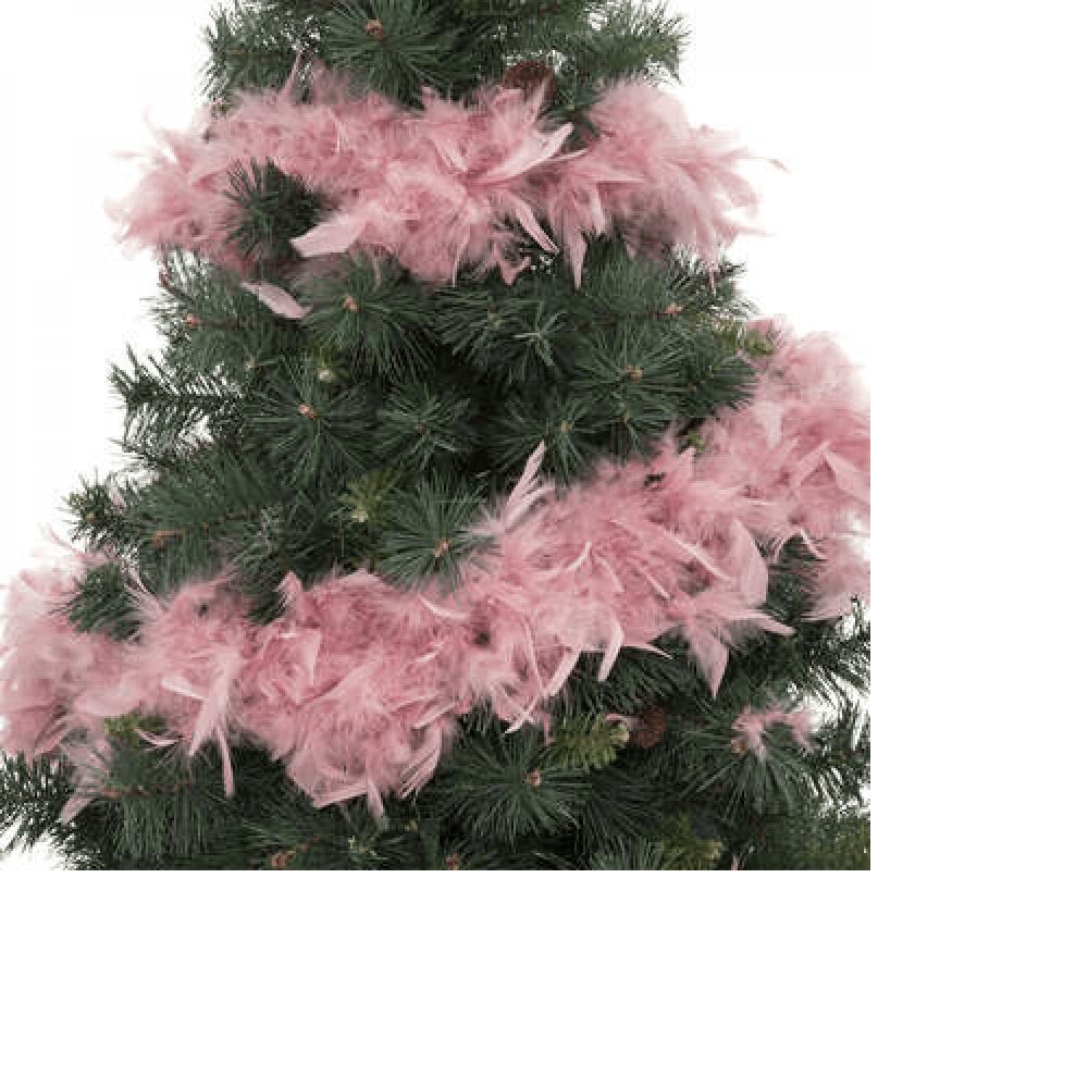 Alpha 55 Sapin déco à suspendre : Guirlande de noêl en plume 100 gramme rose 180 x 16 x 16 cm