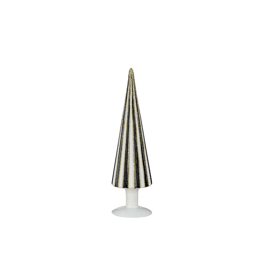 Alpha 55 Sapin en Céramique Rayé Blanc-Noir – Déco Table Chic