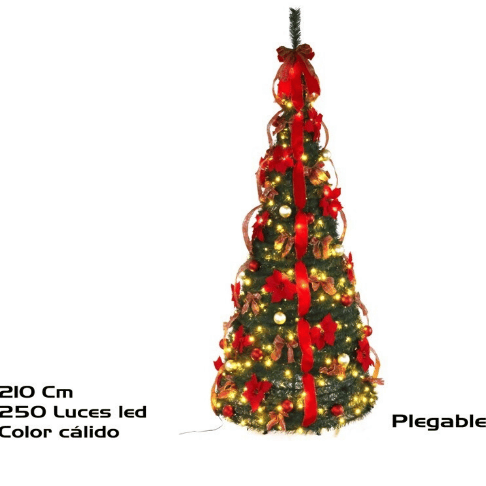 Alpha 55 Sapin lumineux avec ruban 250 LED – Décoration festive Noël