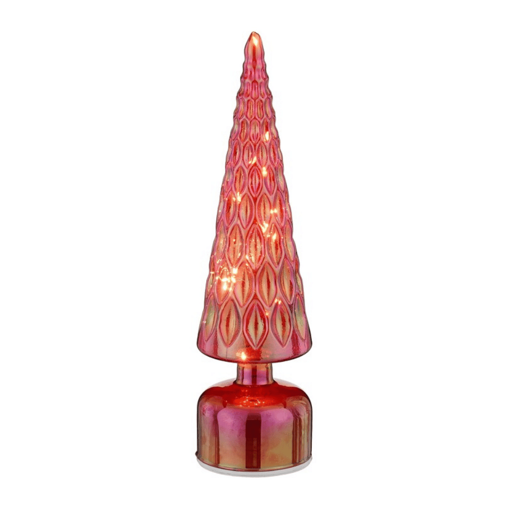 Alpha 55 Sapin Rotatif Rouge LED – Déco de Table Noël