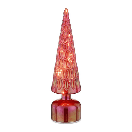 Alpha 55 Sapin Rotatif Rouge LED – Déco de Table Noël