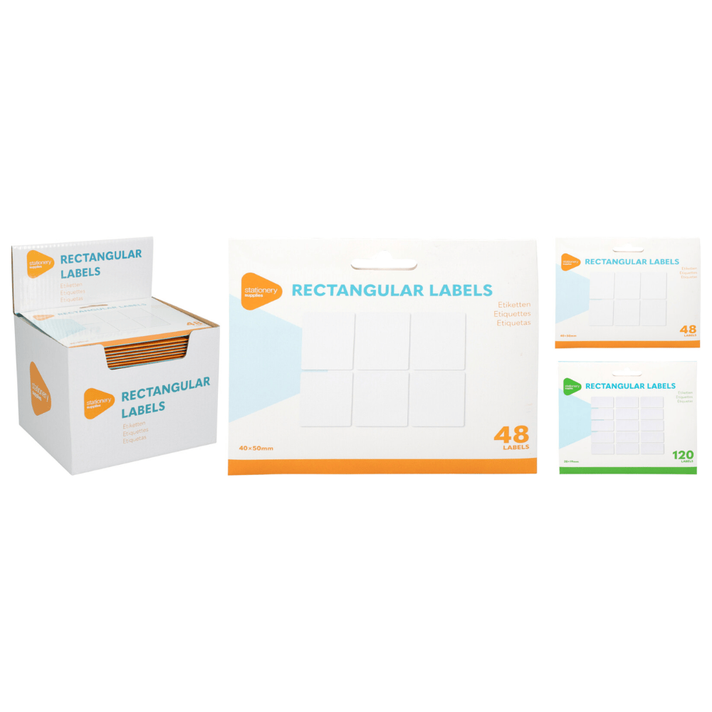 Alpha 55 Scol Gommettes Rectangulaires Blanches x120
