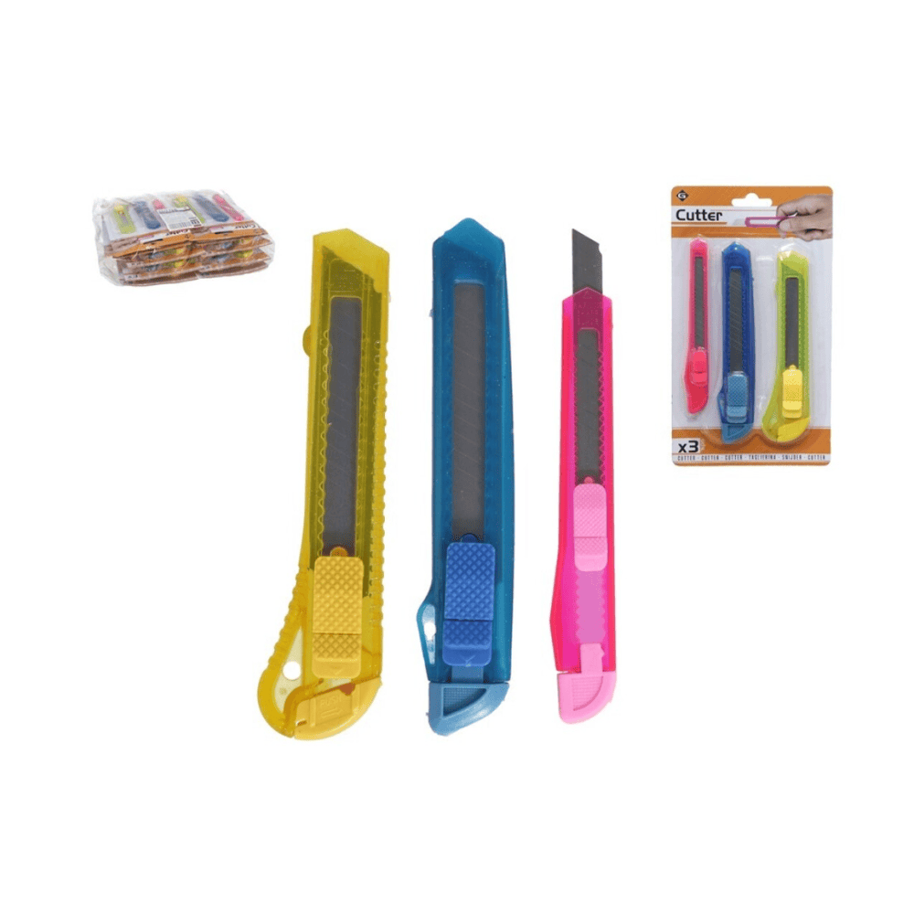 Alpha 55 Scol Set de 3 Cutters Néon Assortis