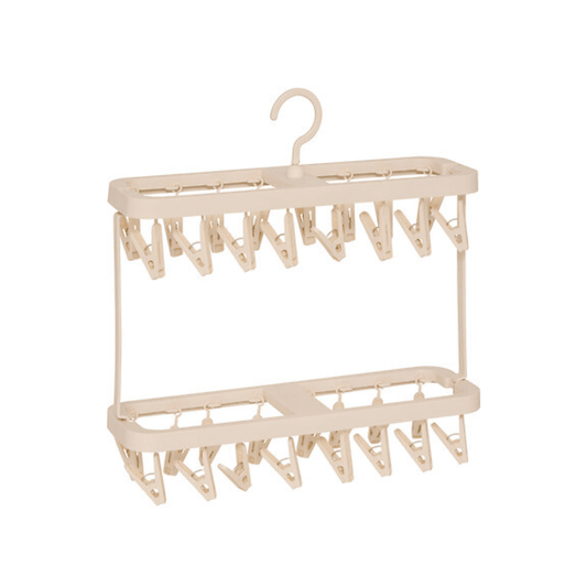 Alpha 55 Séchoir 32 pinces 2 niveaux en plastique beige